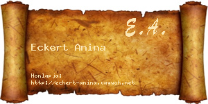 Eckert Anina névjegykártya